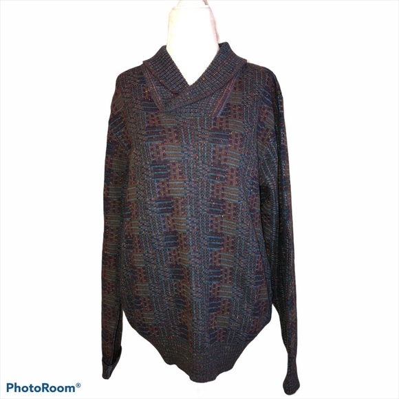 LA SQUADRA Montecarlo Gray Wool Angora Shawl Collar Sweater Size L - Picture 1 of 6